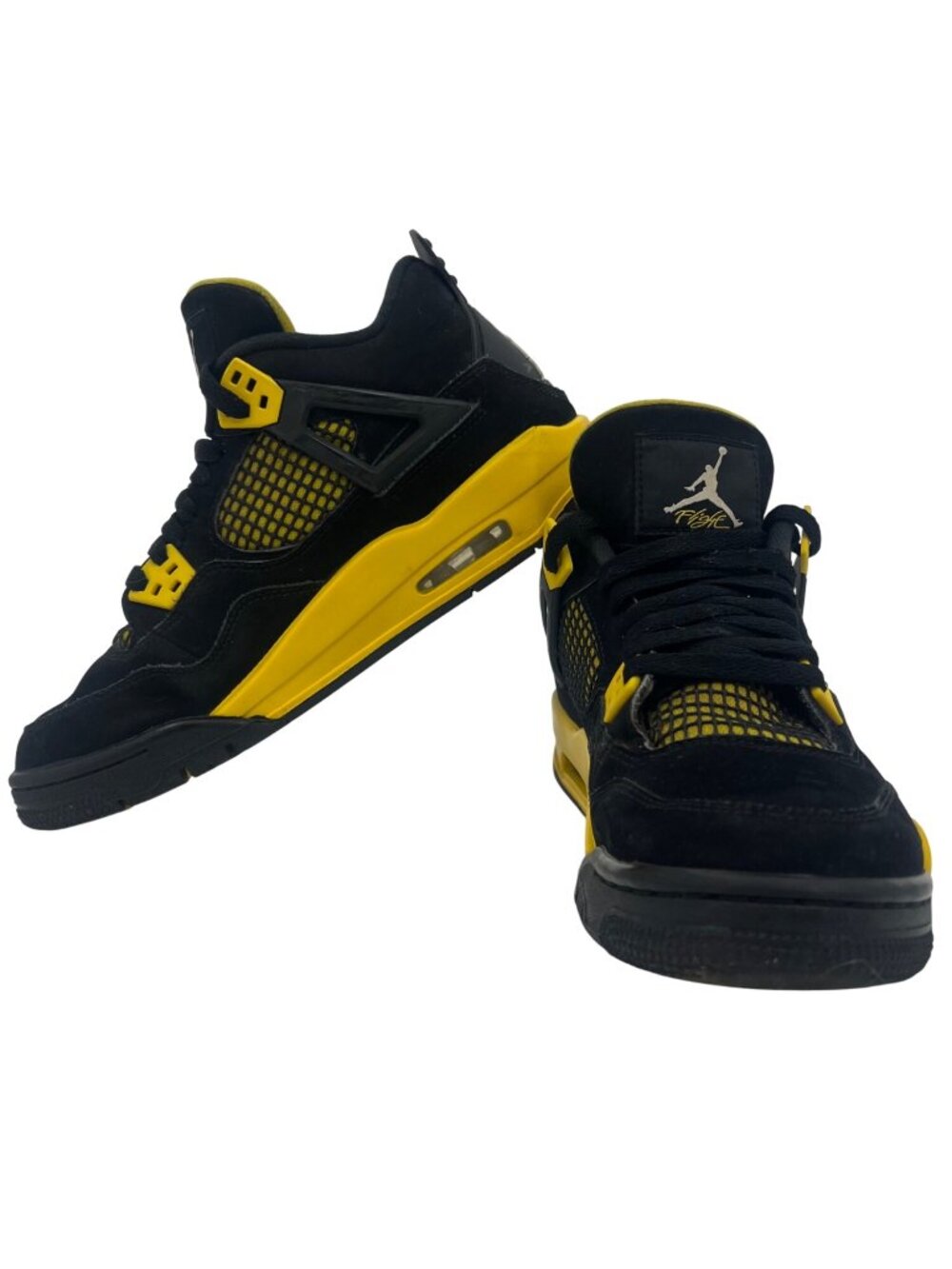 Air Jordan 4 Retro Thunder Black & Tour Yellow Sneakers | Men's 7 Collectable - Picture 4 of 16